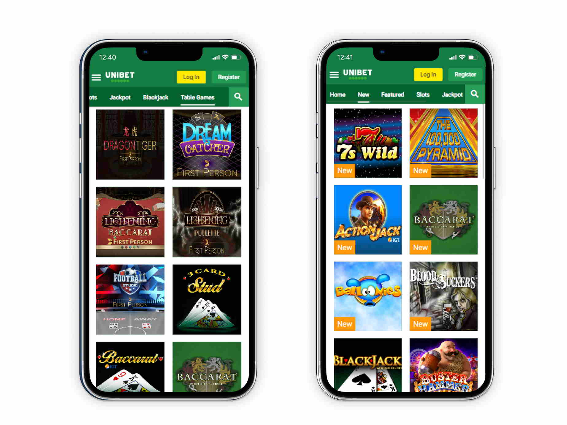 Unibet casino mobile screenshot