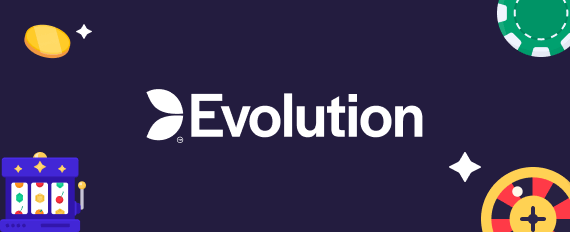 Evolution software provider logo with casino games icons