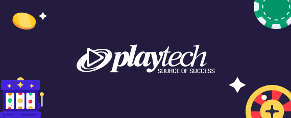 Playtech software provider logo with casino games icons