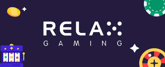 Relax Gaming software provider logo with casino games icons