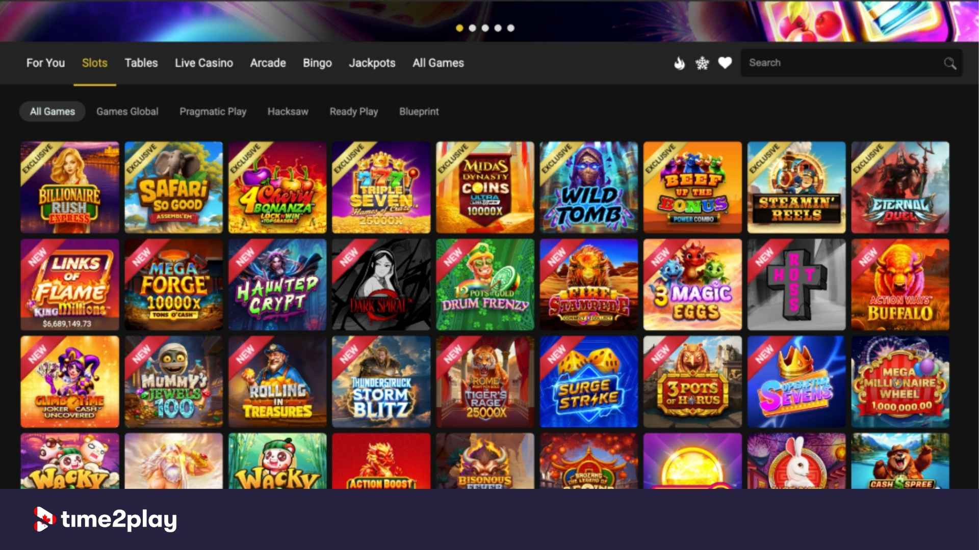 Slots library at River Belle casino