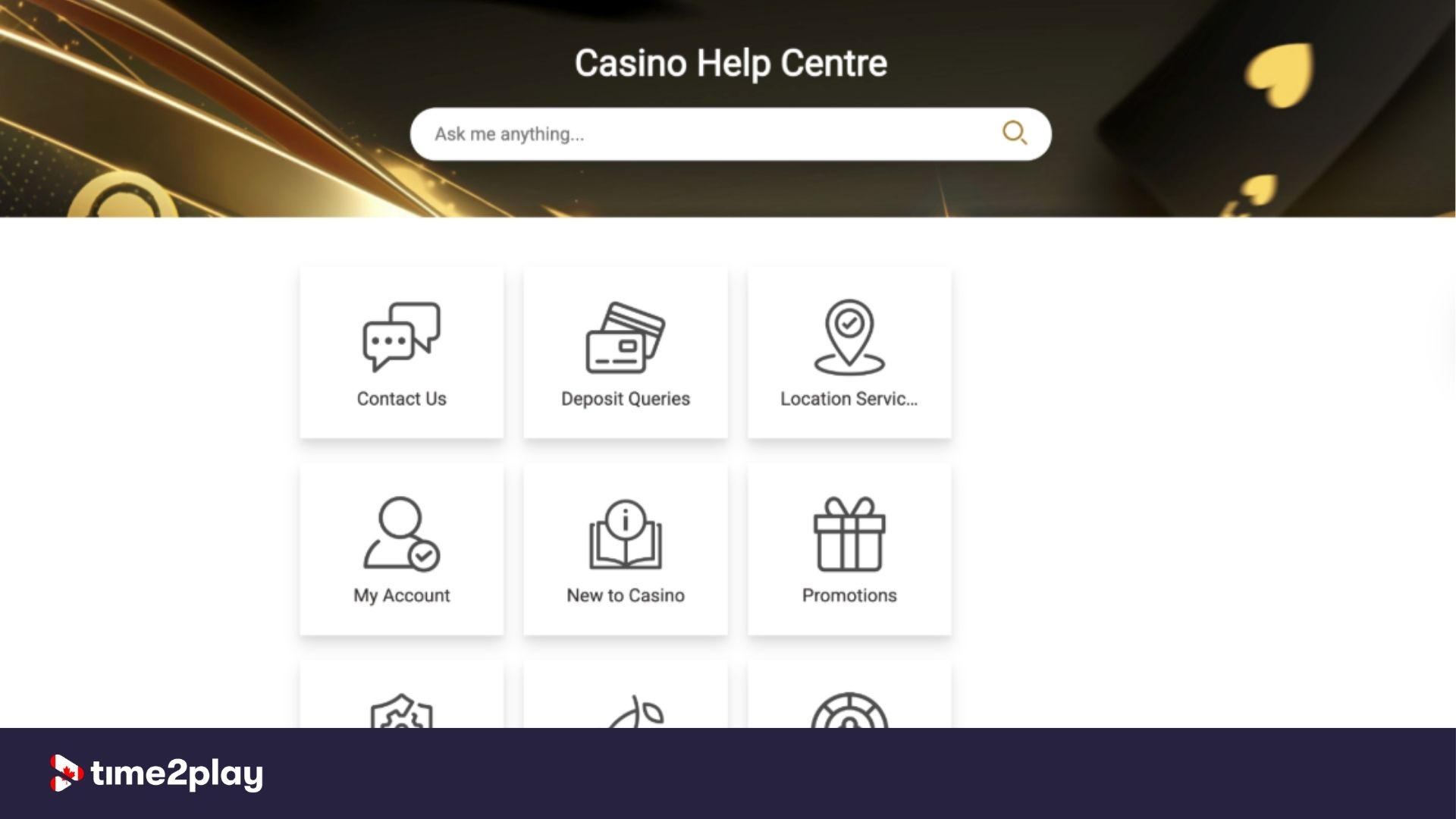 Casino help centre at River Belle
