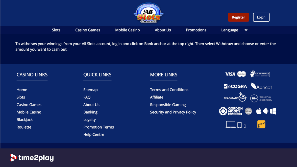 All Slots Casino safety features