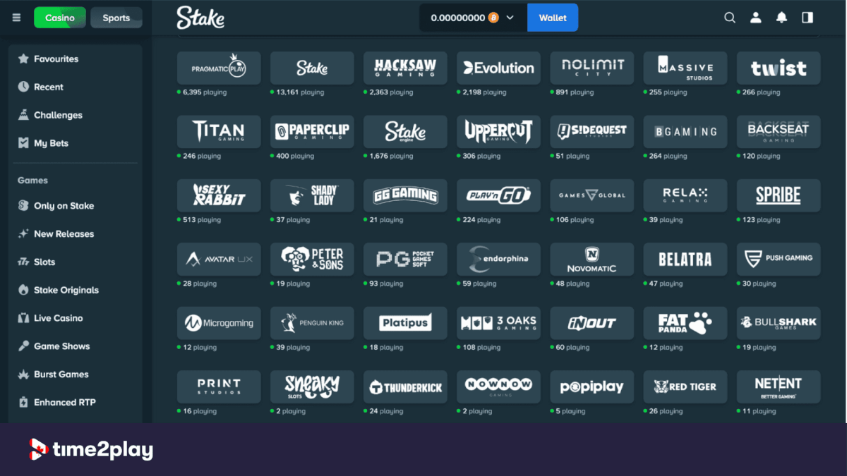 Stake Casino providers