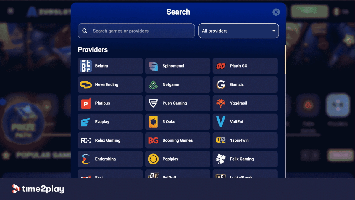 AzurSlot casino software providers