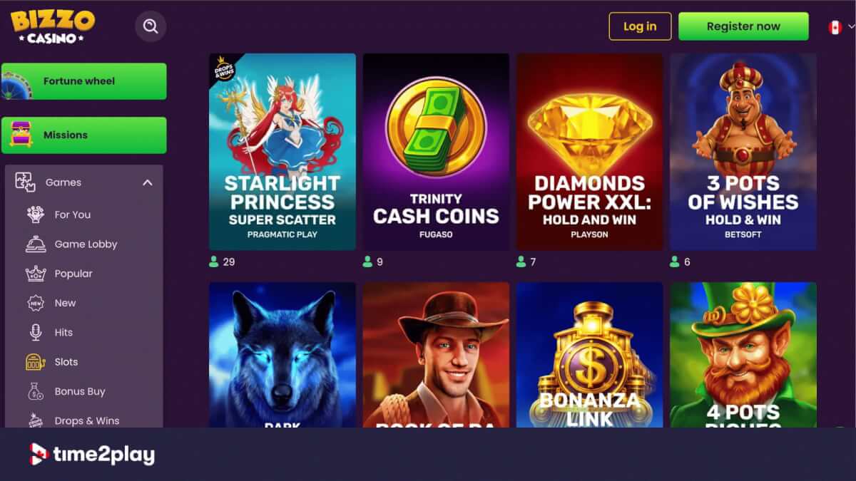 Bizzo Casino slot games