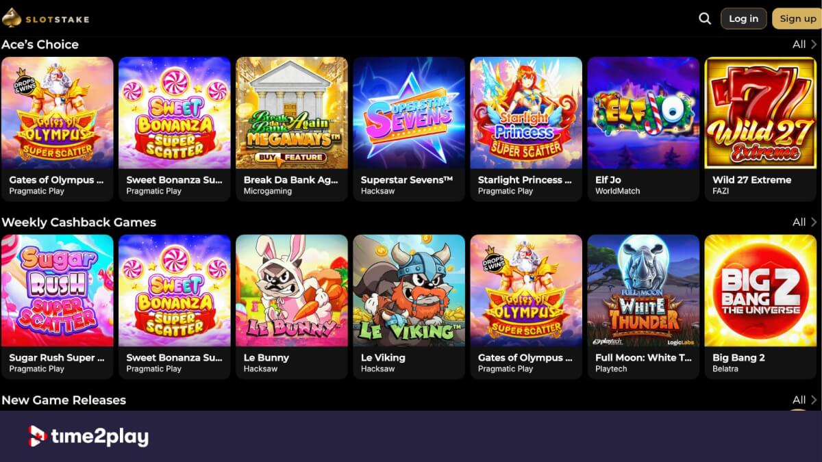 SlotStake casino games library