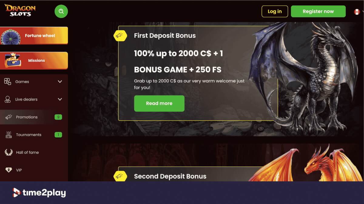 DragonSlots casino welcome bonuses