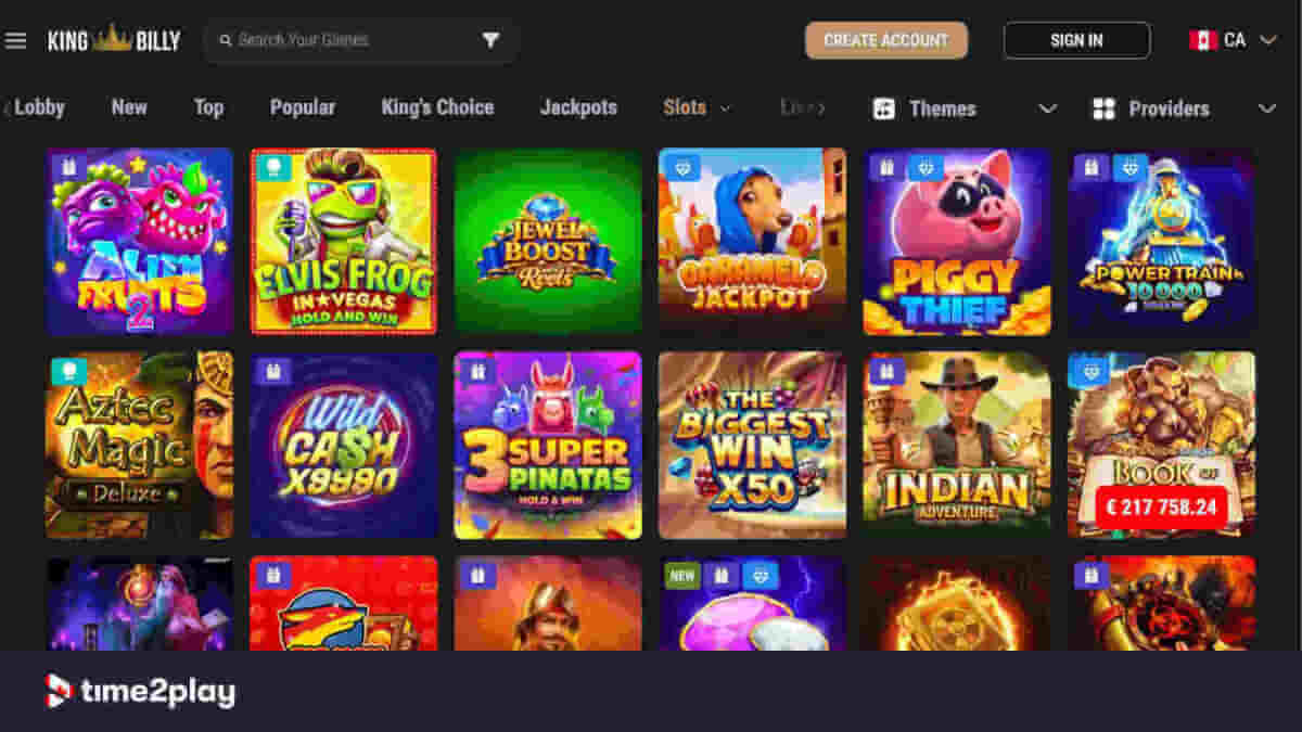 Games at King Billy Casino