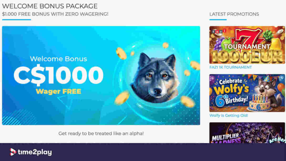 Wolfy Casino promotional offers