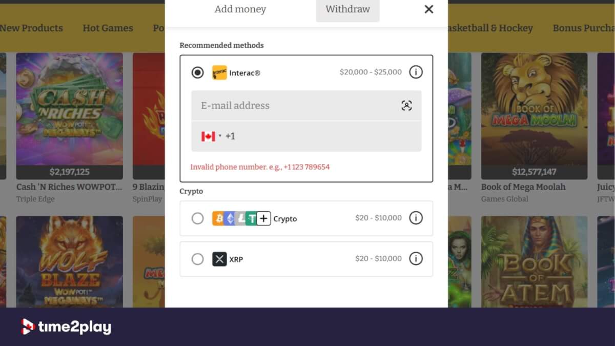 Lucky Spins Casino Payment Methods