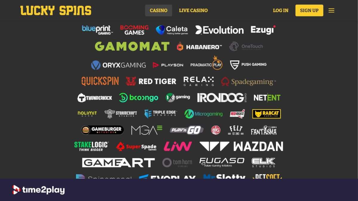 Lucky Spins casino software providers