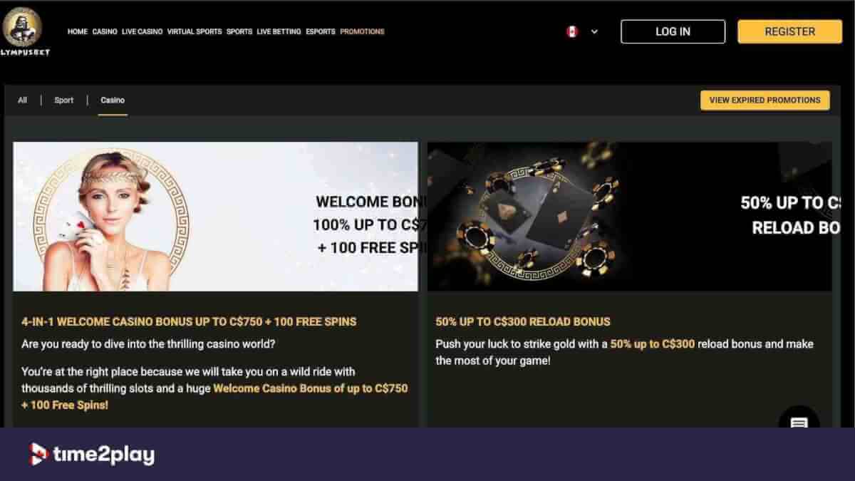 Olympusbet casino bonus offers