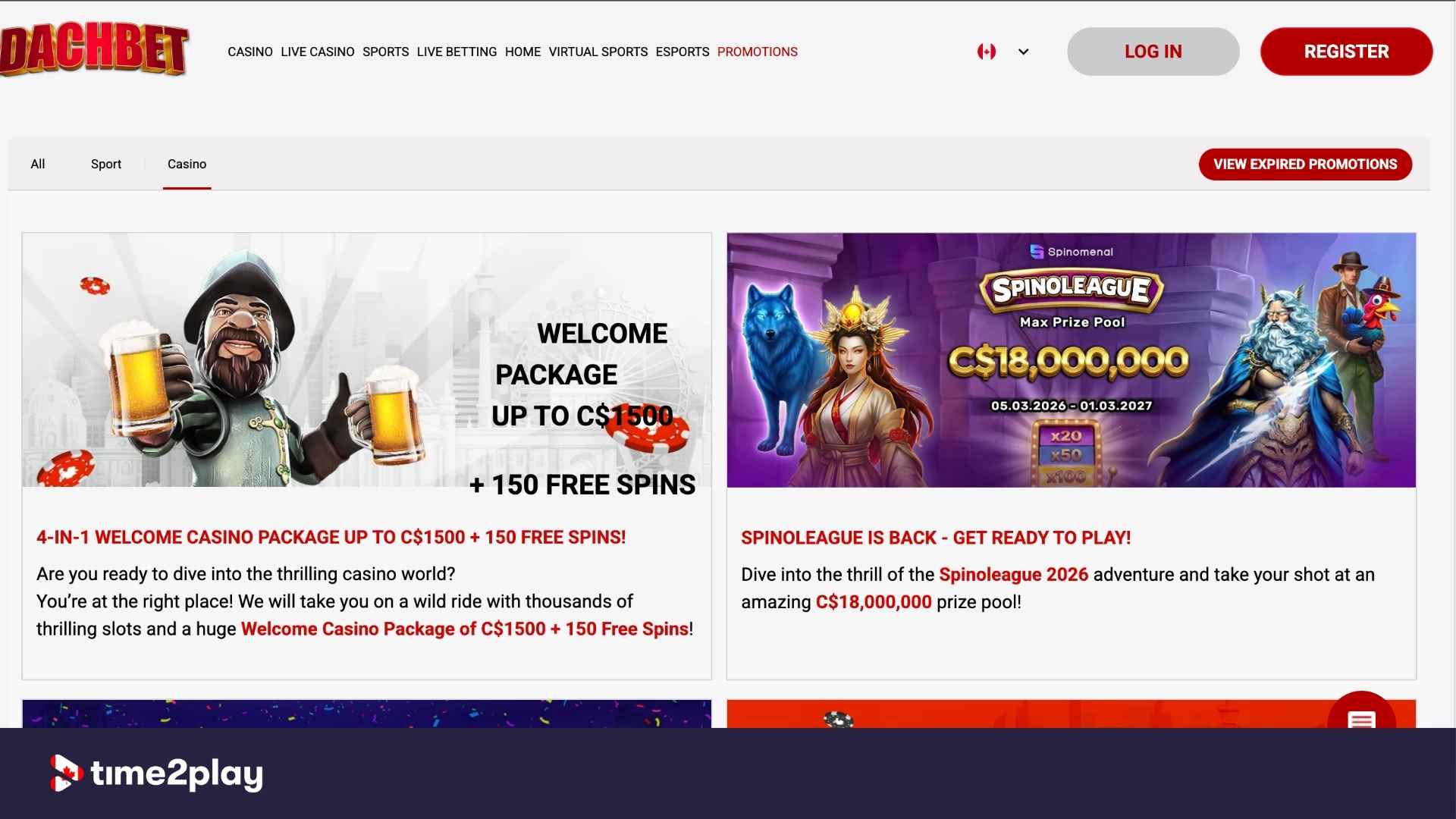 Dachbet casino promotions page