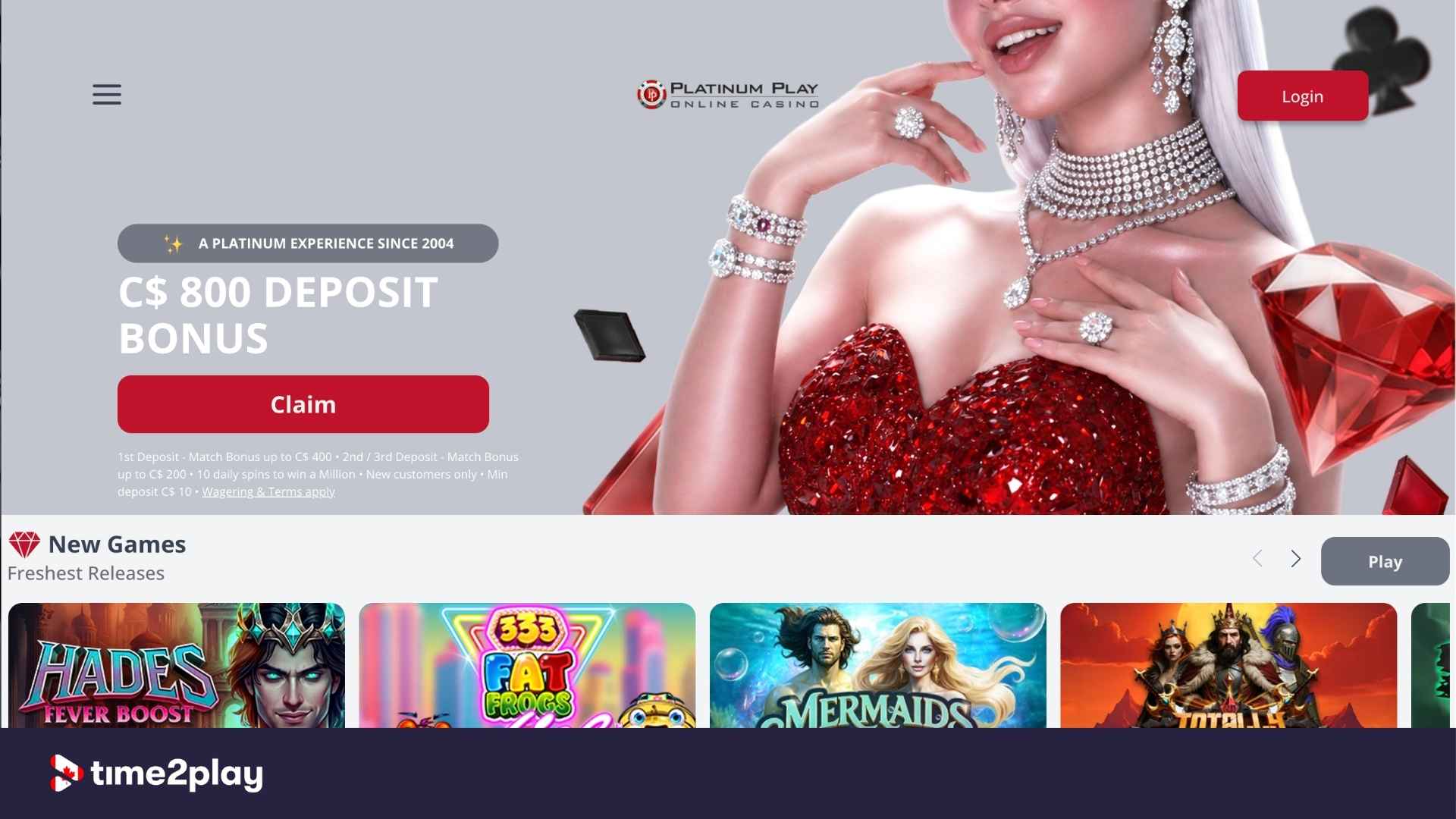 Platinum Play welcome bonus offer