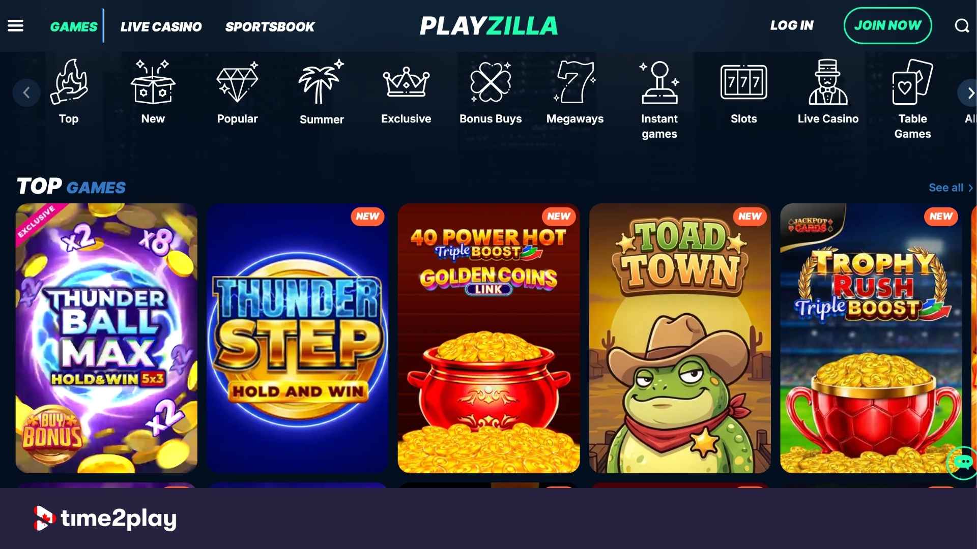 PlayZilla casino games library