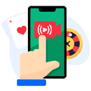 Mobile phone showing live stream option
