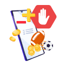 Bet limits symbols, mobile phone screen, and sports elements