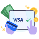 Paying with Visa on tablet using a physical card