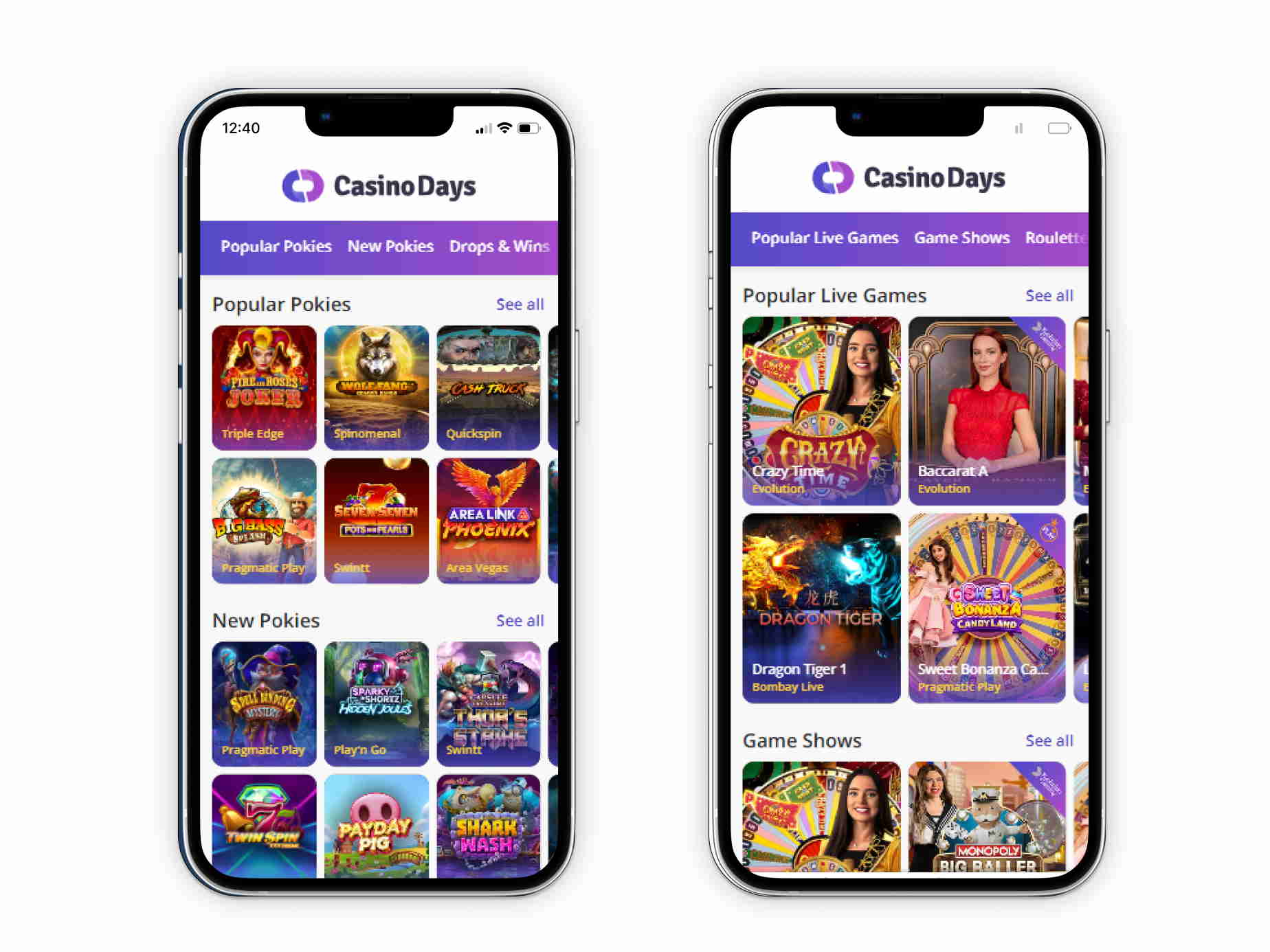 Casino Days mobile screenshot