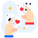 manos con cartas y estrellas