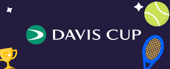 Logo Copa Davis con iconos de tenis de fondo